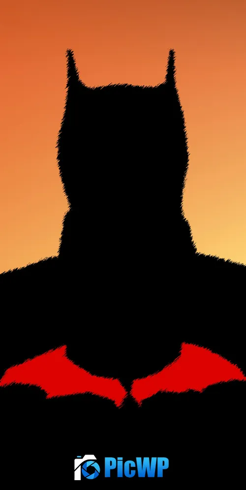 Batman Sunset Orange 3K Mobile Wallpaper