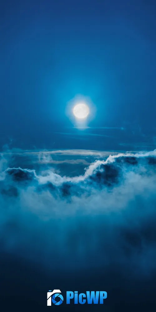 Moon Above clouds 3K Mobile Wallpaper