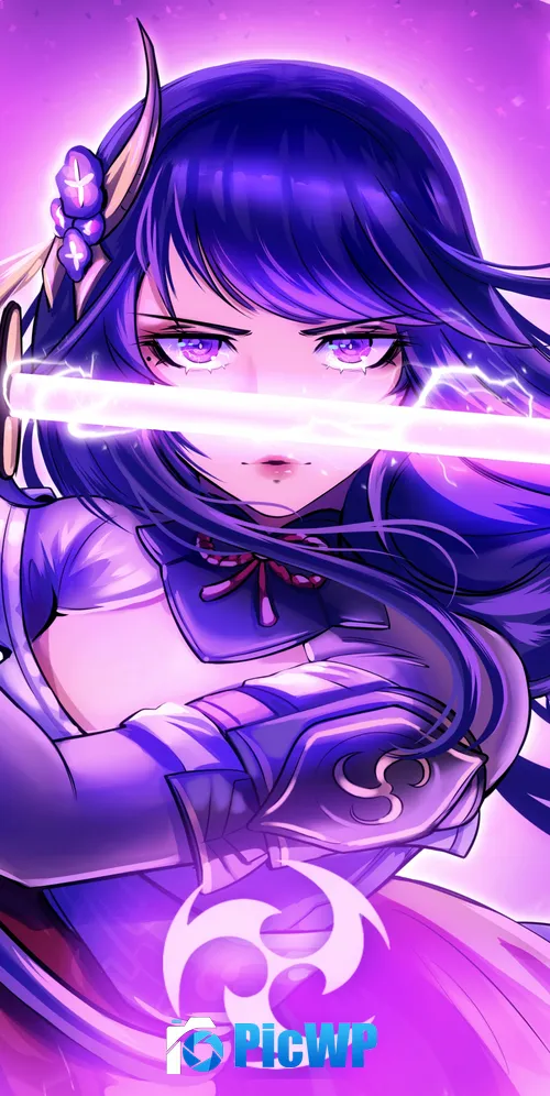 Baal Raiden Shogun Purple aesthetic 3K Mobile Wallpaper