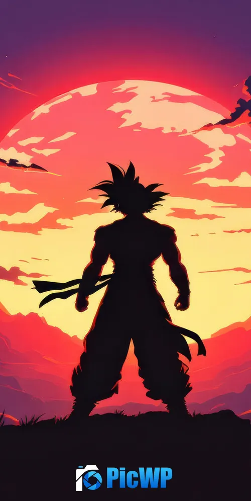 Goku Silhouette 3K Mobile Wallpaper