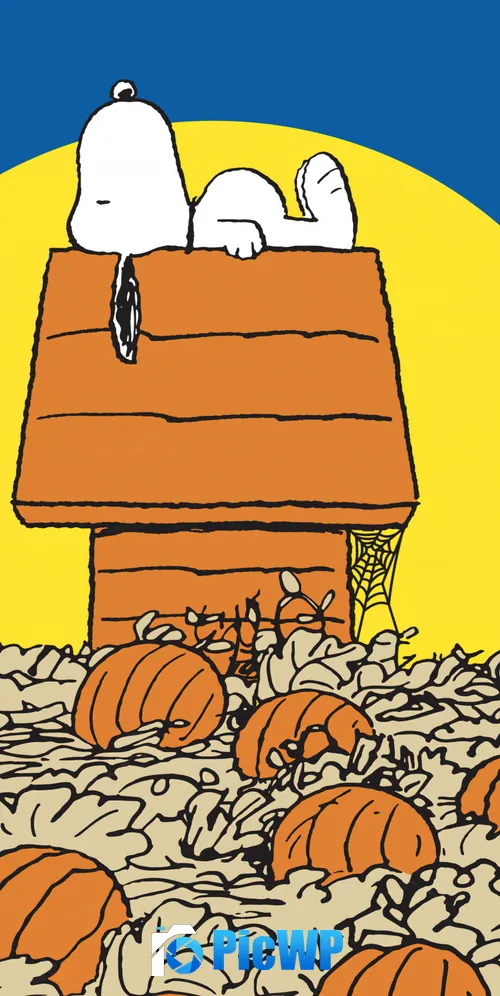 Snoopy Halloween Pumpkins 3K Mobile Wallpaper