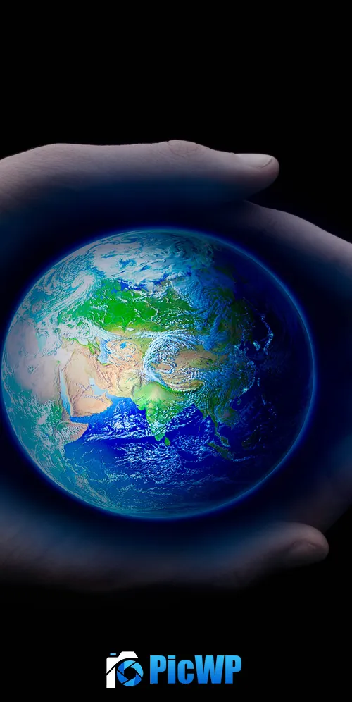 Planet Earth Holding hands 3K Mobile Wallpaper