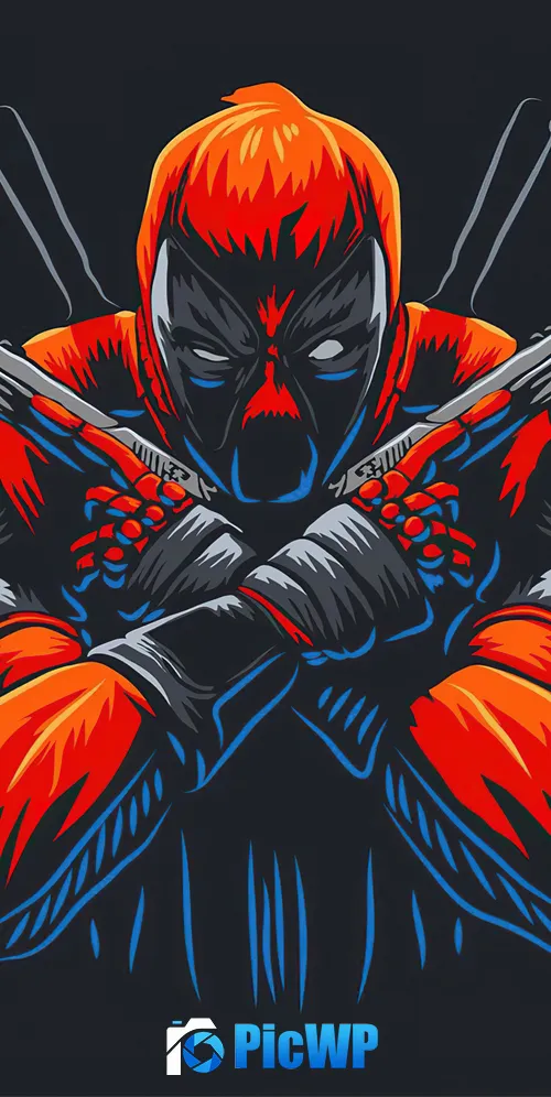 Deadpool Dark background 3K Mobile Wallpaper