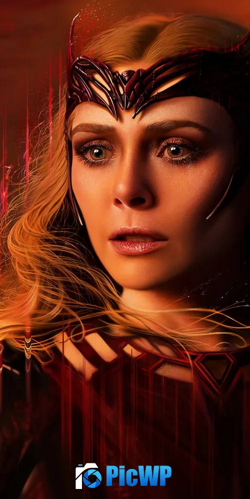 Elizabeth Olsen Scarlet Witch 3K Mobile Wallpaper