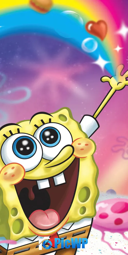 SpongeBob smiley face Patrick Star 3K Mobile Wallpaper