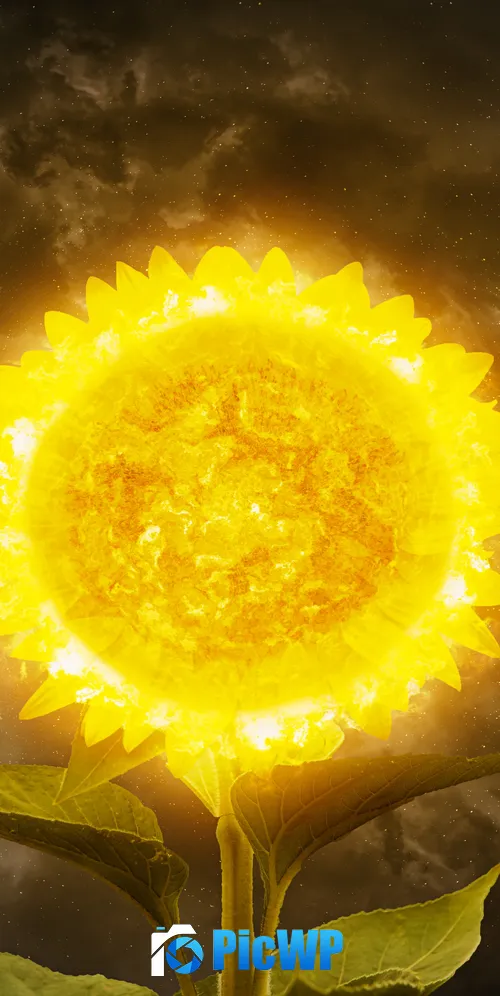 Solar system Sunflower 3K Mobile Wallpaper