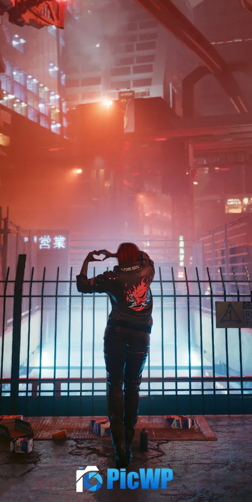 V (Cyberpunk) Love heart 3K Mobile Wallpaper