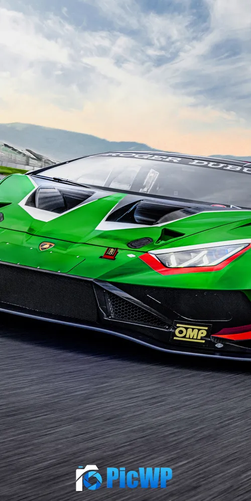 Lamborghini Huracán GT3 EVO2 Race track 3K Mobile Wallpaper