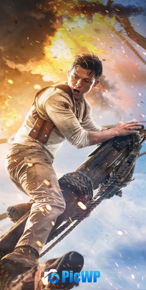 Tom Holland as Nathan Drake Uncharted 3K Mobile Wallpaper