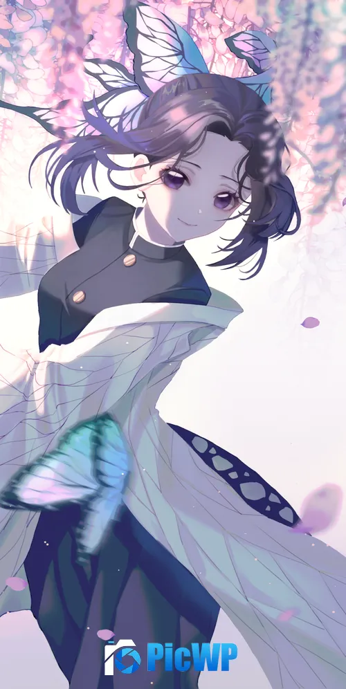 Kimetsu no Yaiba Hashira Shinobu Kocho 3K Mobile Wallpaper