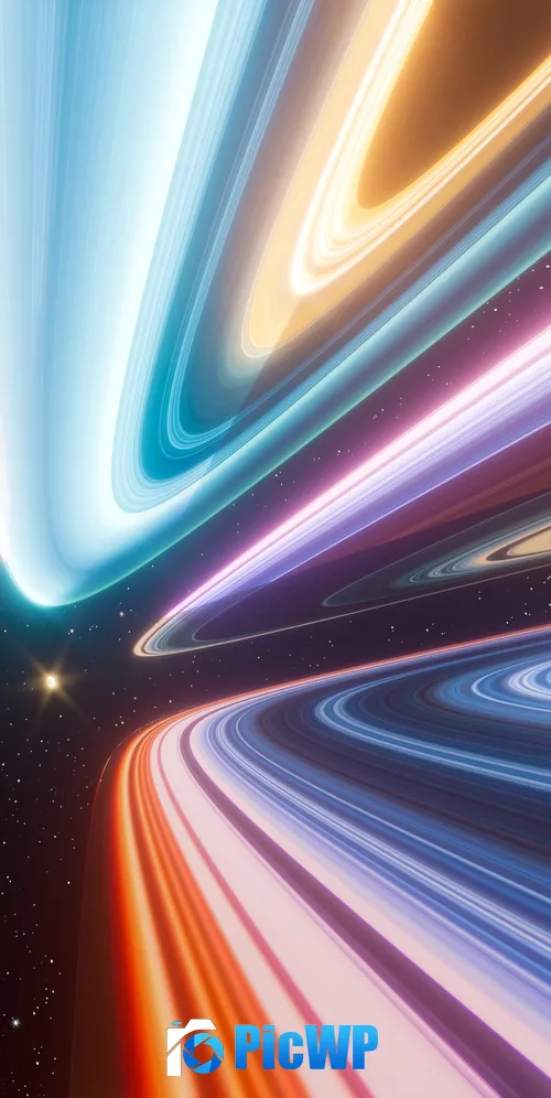 Cosmic Light streaks 3K Mobile Wallpaper