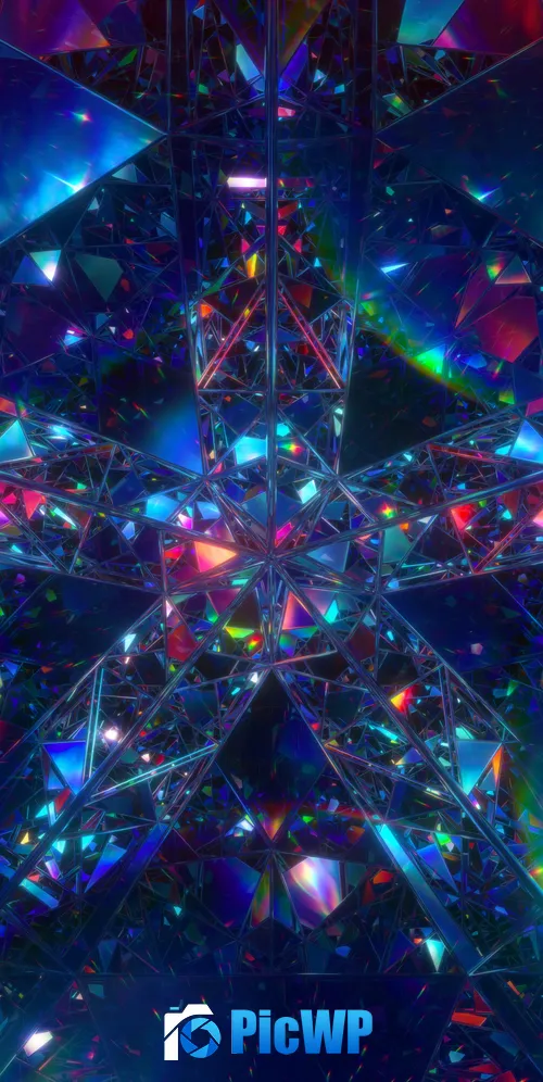 Mirror Crystals 3K Mobile Wallpaper