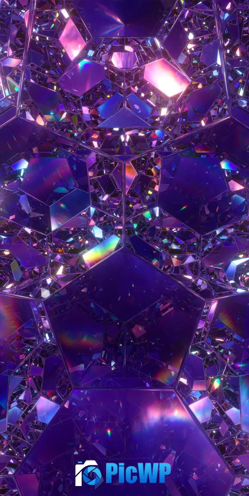 Crystals Rainbow 3K Mobile Wallpaper