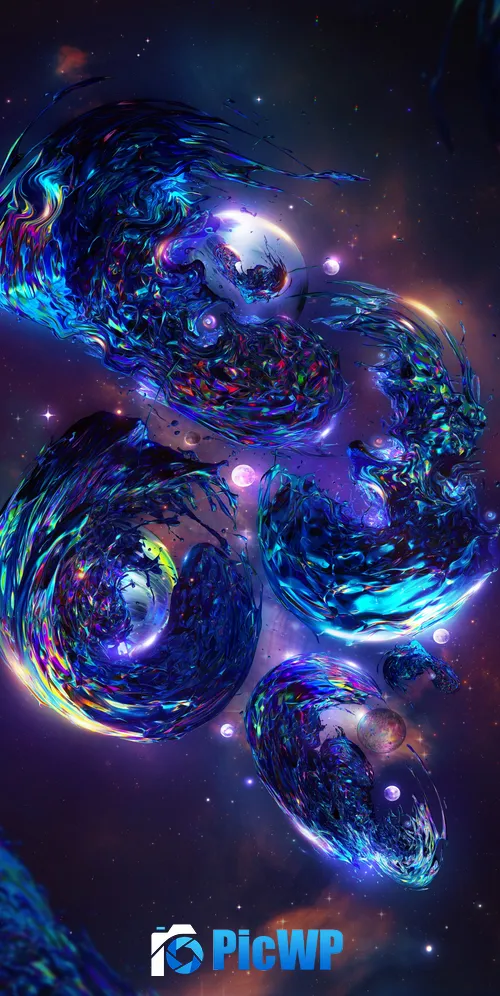 Swarm Planets 3K Mobile Wallpaper