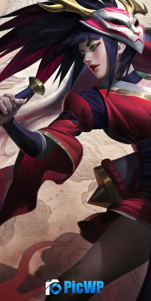 Blood Moon Akali League of Legends 3K Mobile Wallpaper