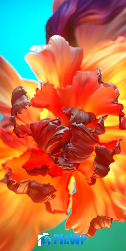 Orange flower Floral Background 3K Mobile Wallpaper