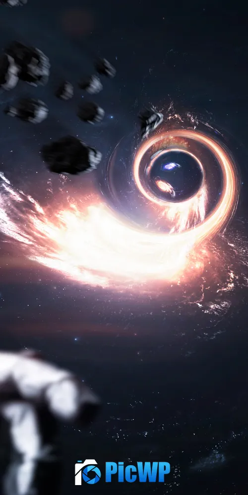 Wormhole Black hole 3K Mobile Wallpaper