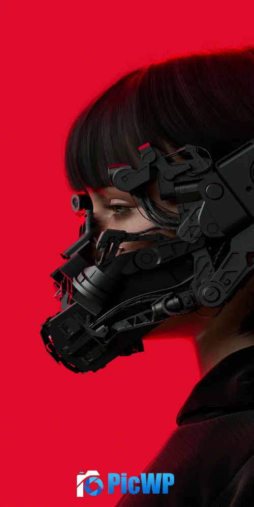 Cyberpunk Red background 3K Mobile Wallpaper