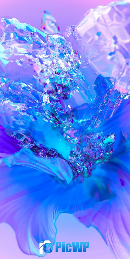 Purple Flower Digital Art 3K Mobile Wallpaper