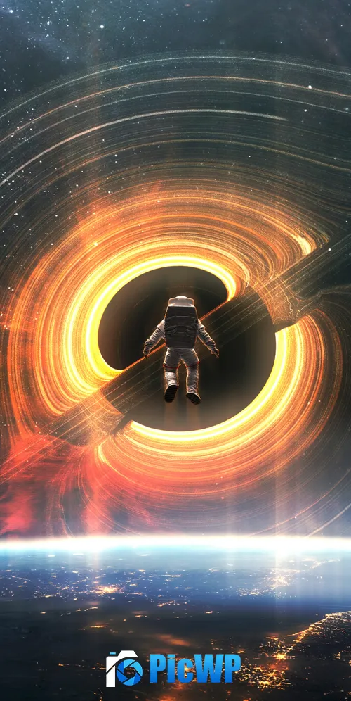 Refraction Black hole 3K Mobile Wallpaper