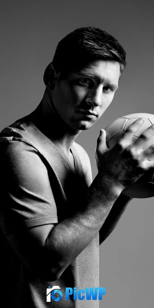 Lionel Messi Monochrome 3K Mobile Wallpaper