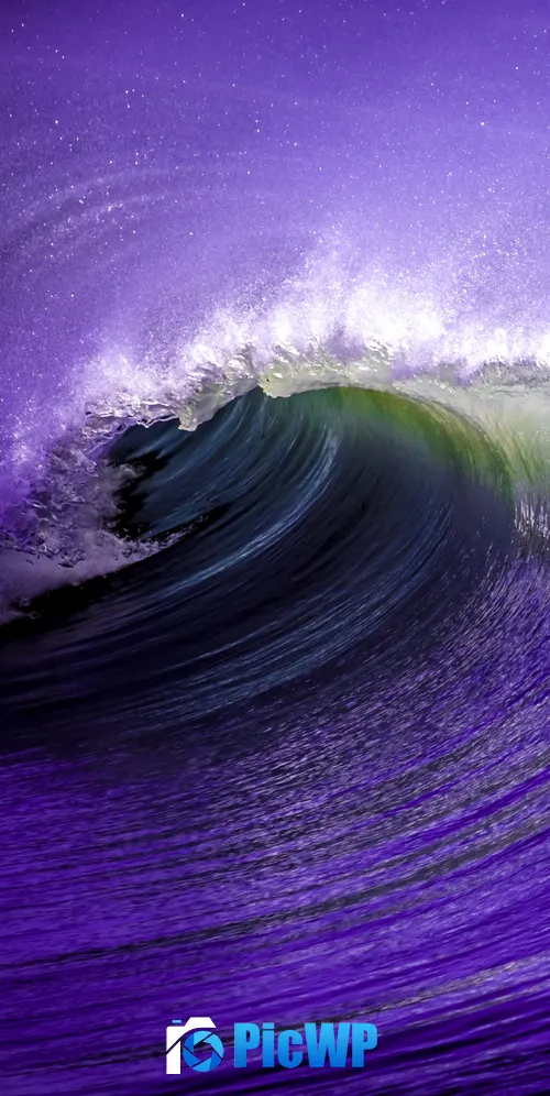 Ocean Waves Purple 3K Mobile Wallpaper