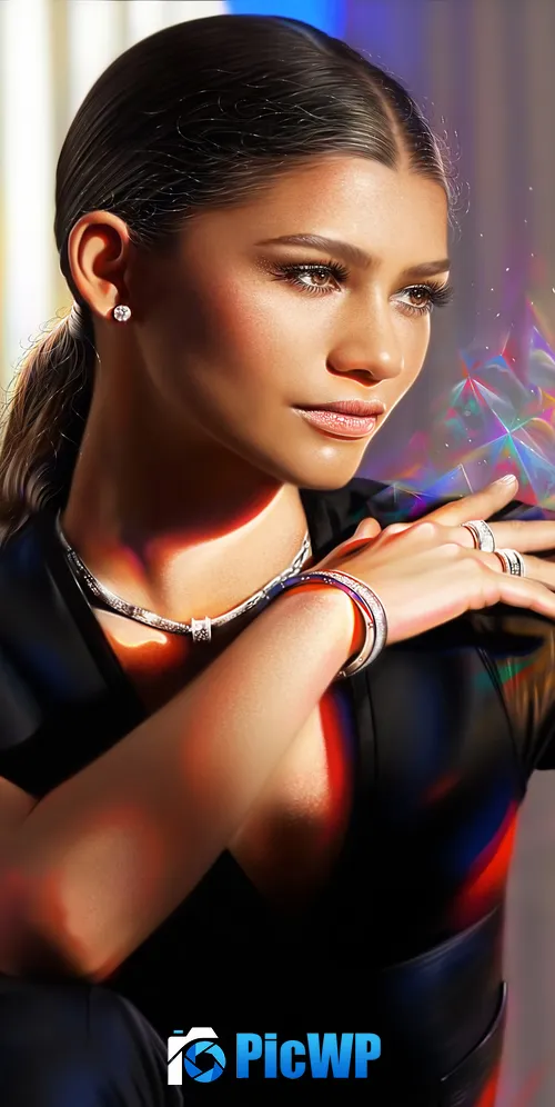 Zendaya Illustration 3K Mobile Wallpaper