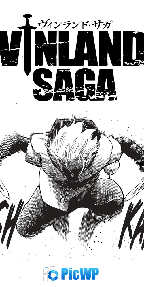 Vinland Saga Black and White 3K Mobile Wallpaper