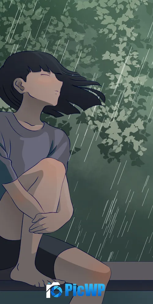 Lofi girl Raining 3K Mobile Wallpaper