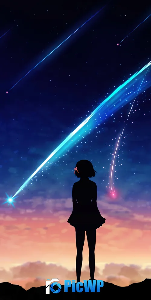 Mitsuha Miyamizu Silhouette 3K Mobile Wallpaper