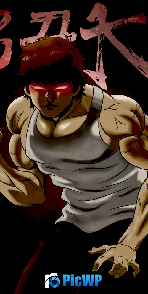 Baki Hanma Black background 3K Mobile Wallpaper