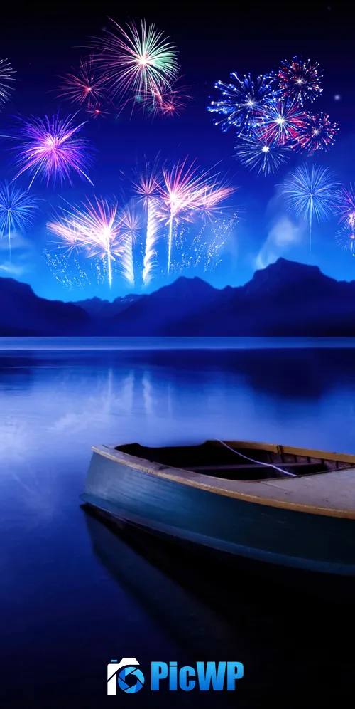 New Year Fireworks 3K Mobile Wallpaper