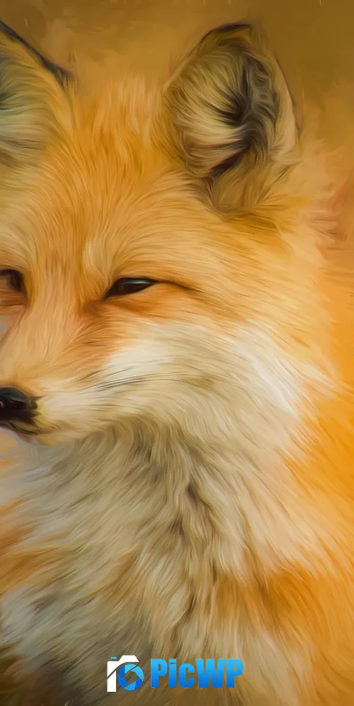 Fox Oil Painting 3K Mobile Wallpaper