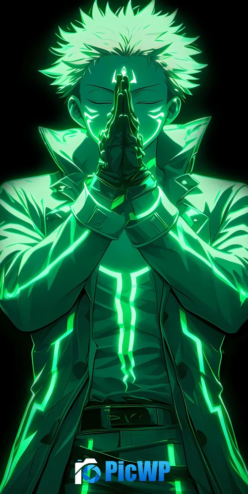 Sukuna Green aesthetic 3K Mobile Wallpaper