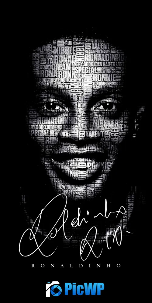 Ronaldinho Black background 3K Mobile Wallpaper