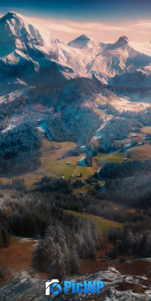 Swiss Alps Winterscape 3K Mobile Wallpaper
