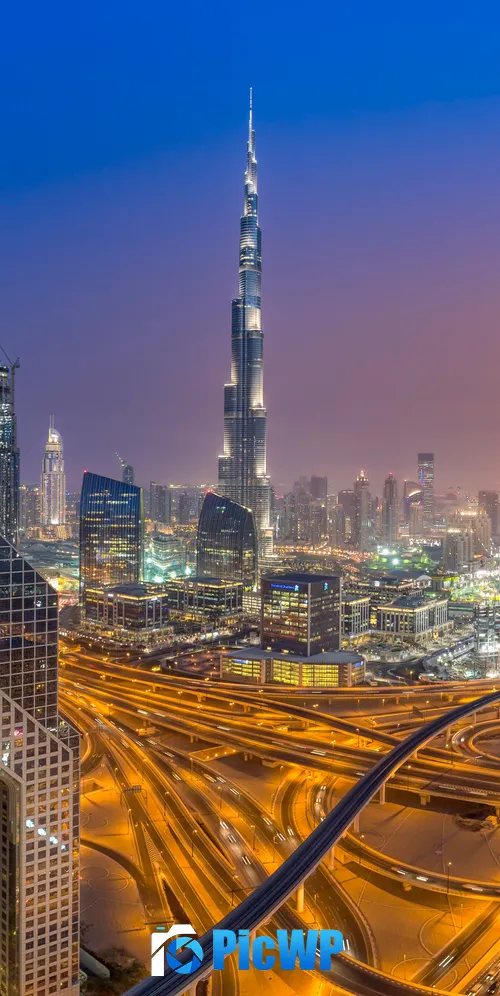 Burj Khalifa Sheikh Zayed Road 3K Mobile Wallpaper