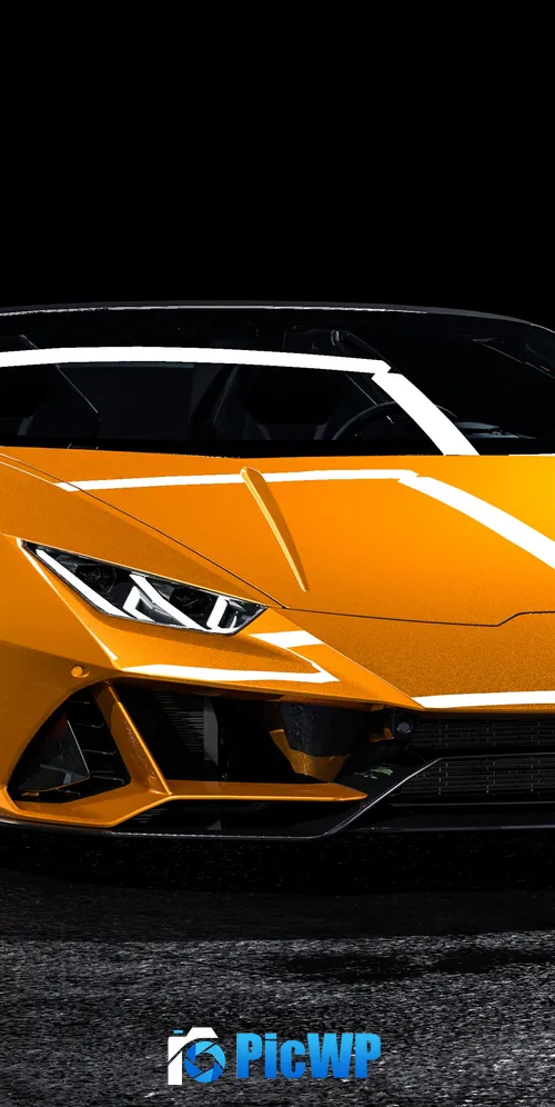 Lamborghini Huracan EVO Dark background 3K Mobile Wallpaper