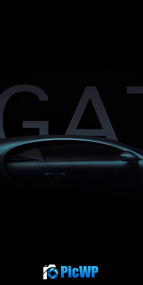 Bugatti Chiron Black background 3K Mobile Wallpaper