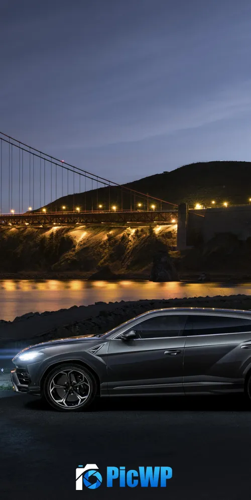 Lamborghini Urus Golden Gate Bridge 3K Mobile Wallpaper