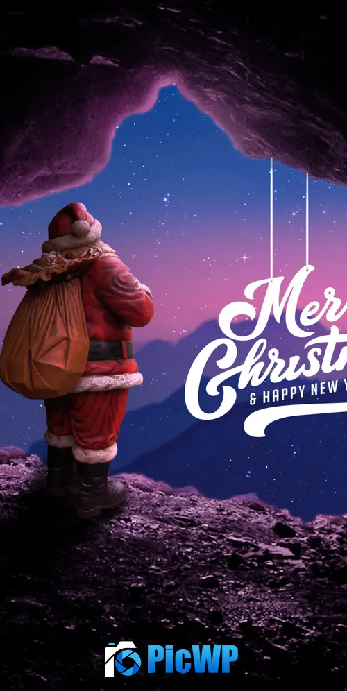 Merry Christmas Happy New Year 3K Mobile Wallpaper