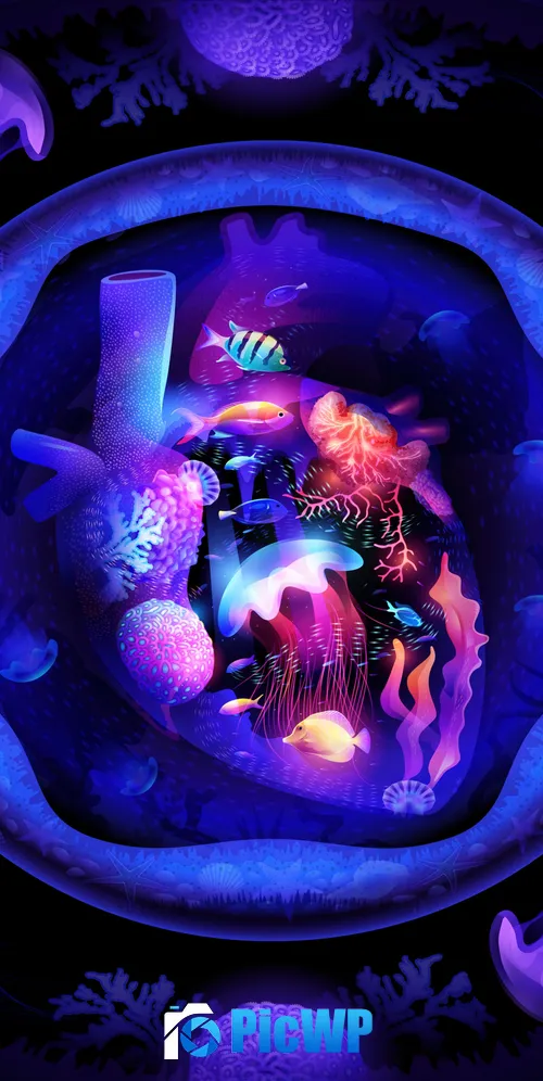 Neon Under the Sea 3K Mobile Wallpaper