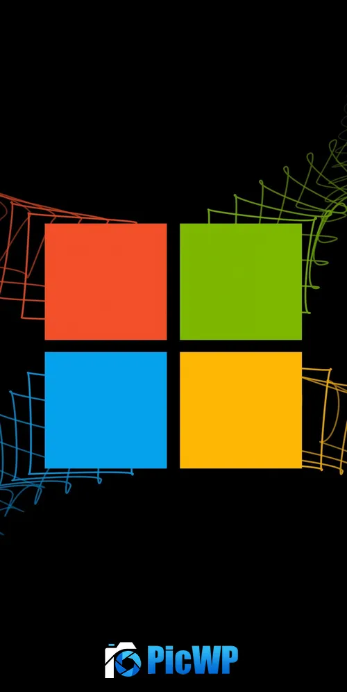 Windows logo Black background 3K Mobile Wallpaper