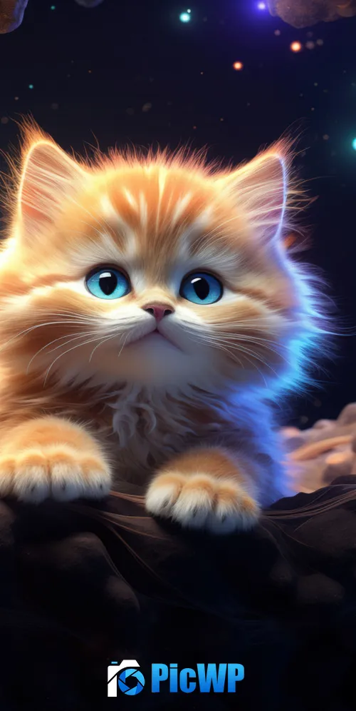 Cute Kitten AI art 3K Mobile Wallpaper