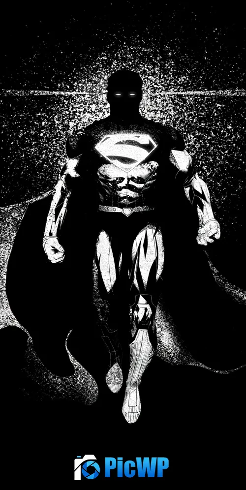 Superman Monochrome 3K Mobile Wallpaper