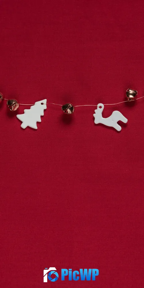 Preppy Christmas Red background 3K Mobile Wallpaper