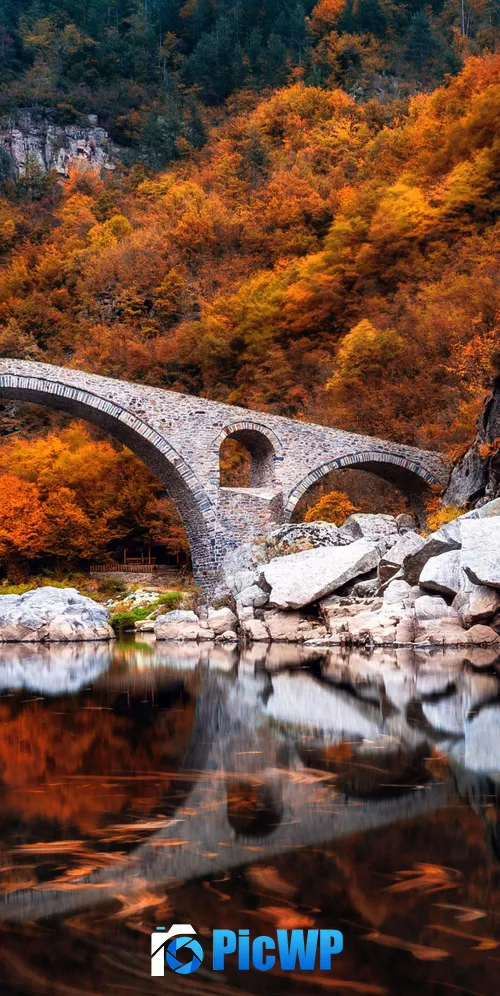 Devil's Bridge Autumn 3K Mobile Wallpaper