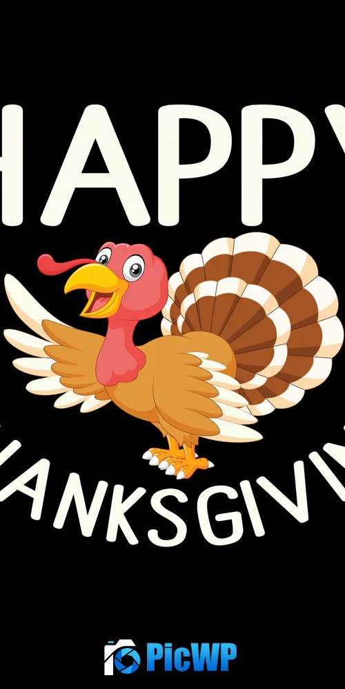 Happy Thanksgiving Black background 3K Mobile Wallpaper