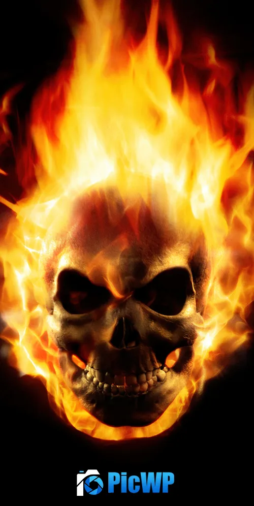 Skull Fire 3K Mobile Wallpaper