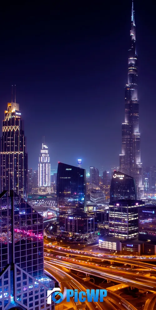 Burj Khalifa Dubai City Skyline 3K Mobile Wallpaper